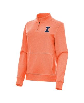 Women's Heather Orange Illinois Fighting Illini Crush Quarter-Zip Fleece Sweatshirt