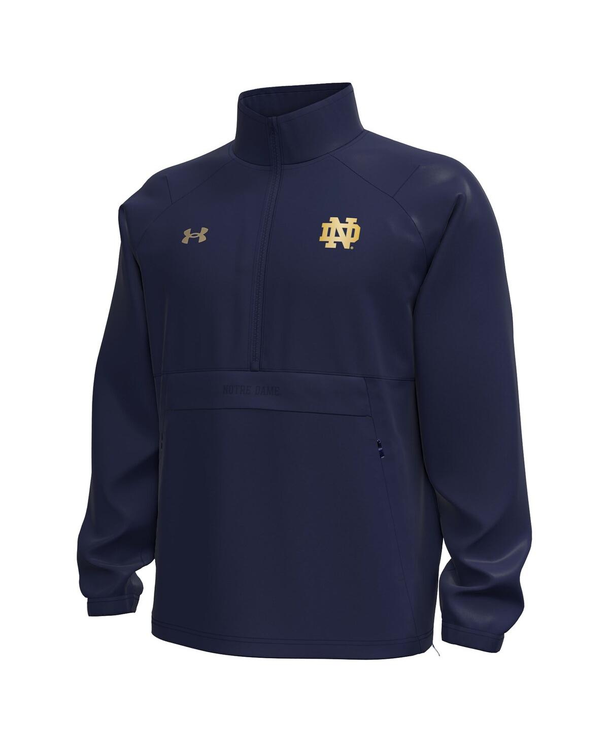 Under Armour Men's Navy Notre Dame Fighting Irish Unstoppable Woven Anorak Half-zip Jacket In Blue