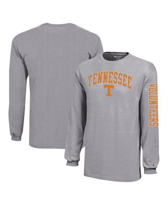 Champion - Big Boys and Girls Gray Tennessee Volunteers Distressed Arch Over Logo Long Sleeve T-Shirt
