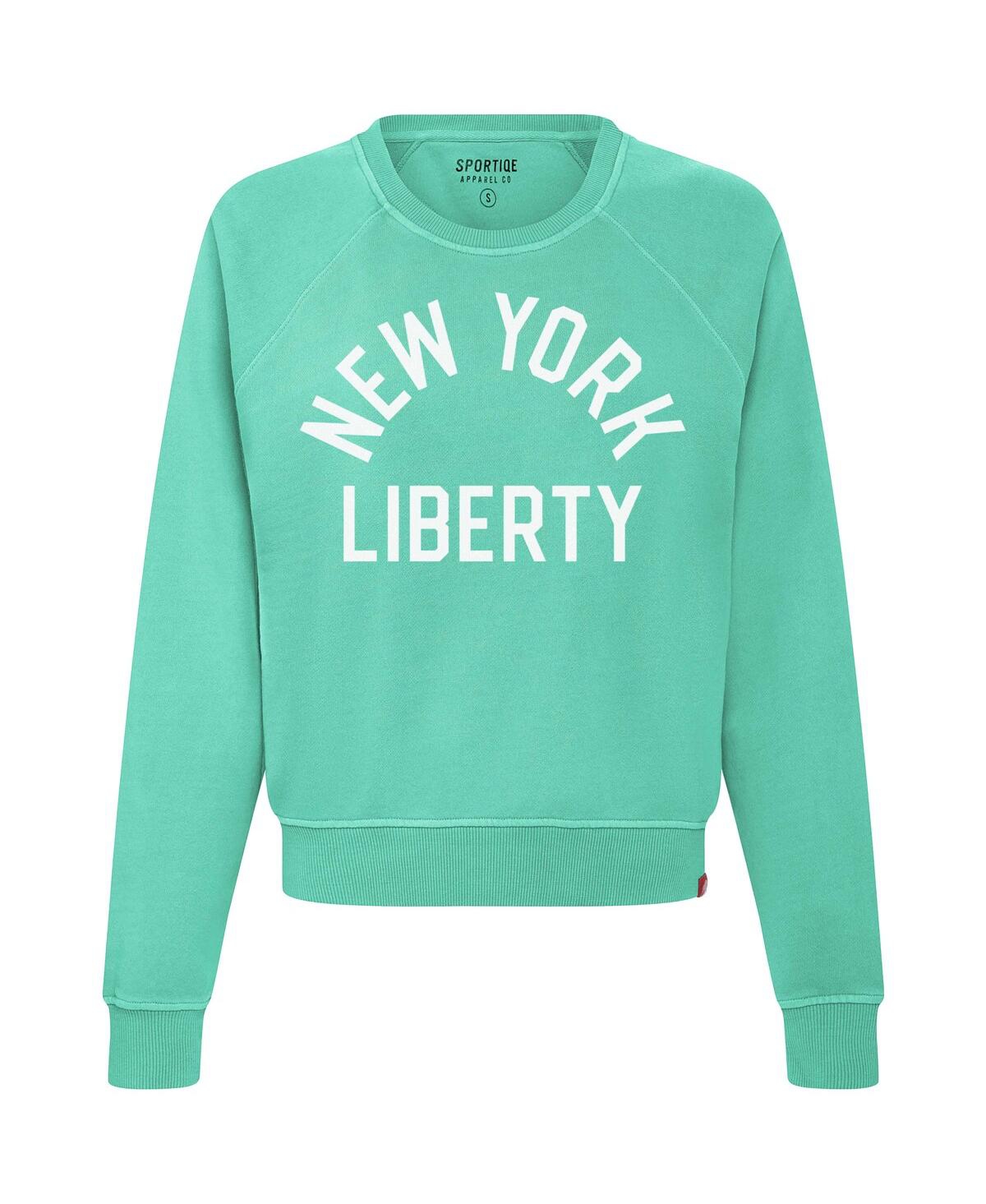 Sportiqe Women's Mint New York Liberty Ashlyn Raglan Sweatshirt In Green