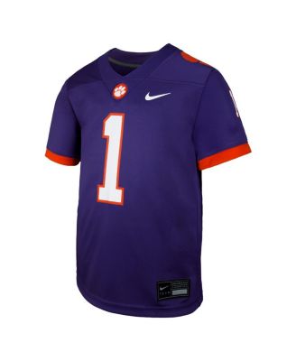 Big Boys and Girls 1 Purple Clemson Tigers Untouchable Replica Game Jersey