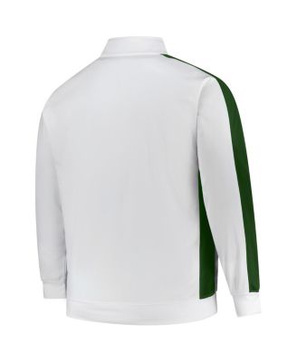 Men's White Green Bay Packers Big Tall Tricot Full-Zip Track Jacket