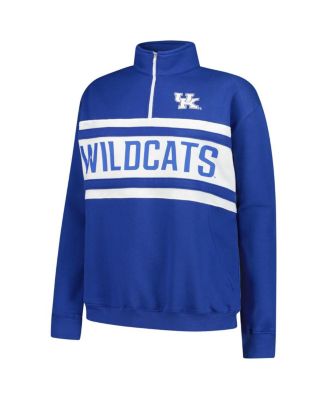 Women's Royal/White Kentucky Wildcats Plus Size Quarter-Zip Pullover