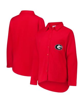 Fanatics - Women's Red Georgia Bulldogs Plus Size Button-Up Shacket