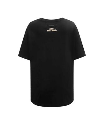 Women's Black Army Black Knights Script Tail Oversized Boyfriend T-Shirt