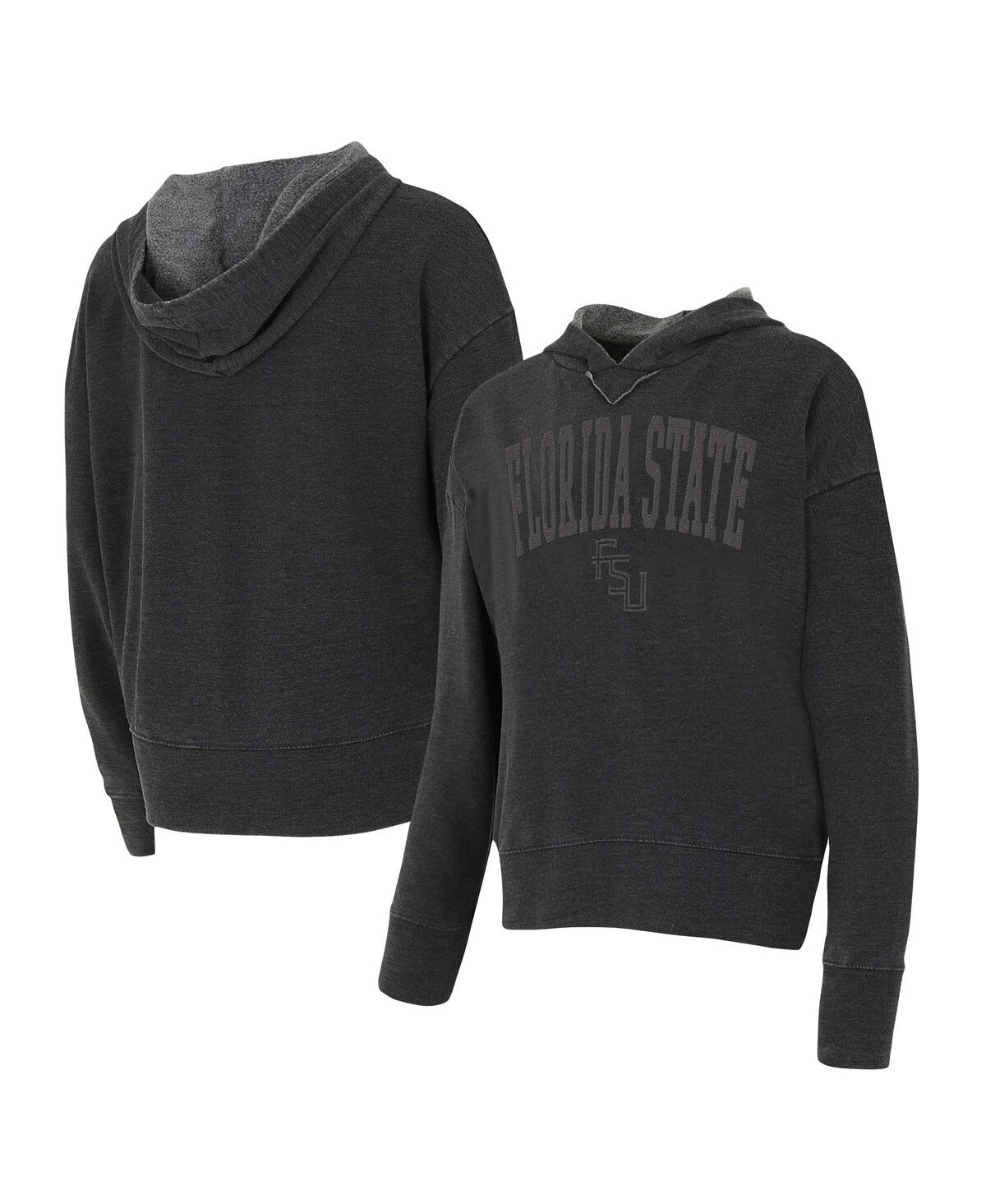 Concepts Sport Concept Sport Women's Charcoal Florida State Seminoles Volley Long Sleeve Hoodie Top In Gray