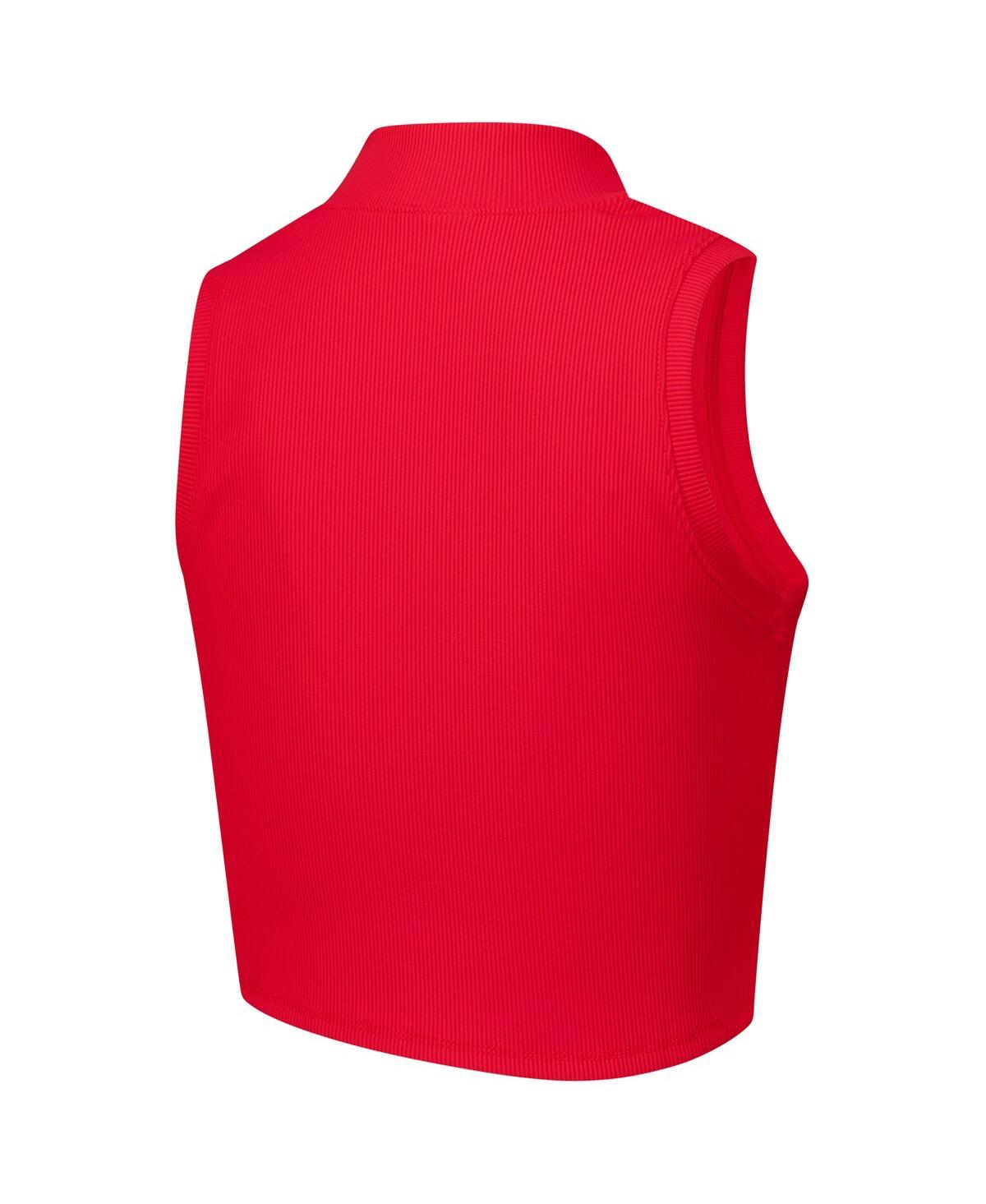 Zoozatz Women's Red Wisconsin Badgers Cropped Tank Top In Multi