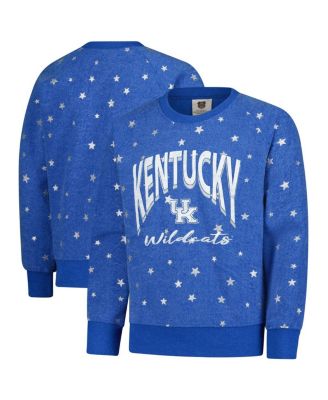 Wes & Willy - Big Girls Royal Kentucky Wildcats Shimmer Star Reverse Sweatshirt