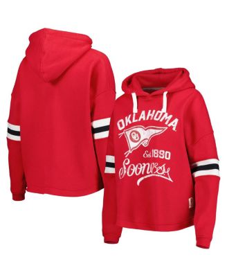Pressbox - Women's Crimson Oklahoma Sooners Super Pennant Pullover Hoodie