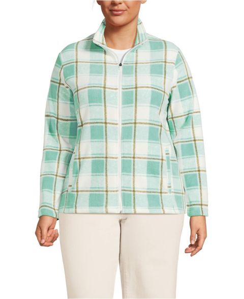 Женские куртки Lands' End Plus Size Anyweather Fleece Full Zip Print Jacket