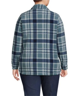 Plus Size Print Anyweather Fleece Shirt Jacket