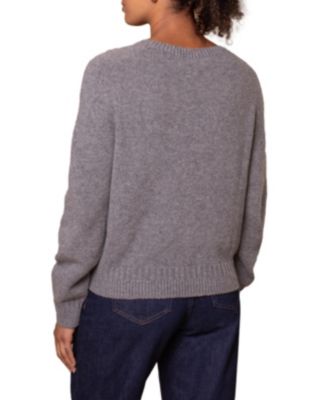 Women's Boxy Saddle Shoulder Crew Neck Sweater