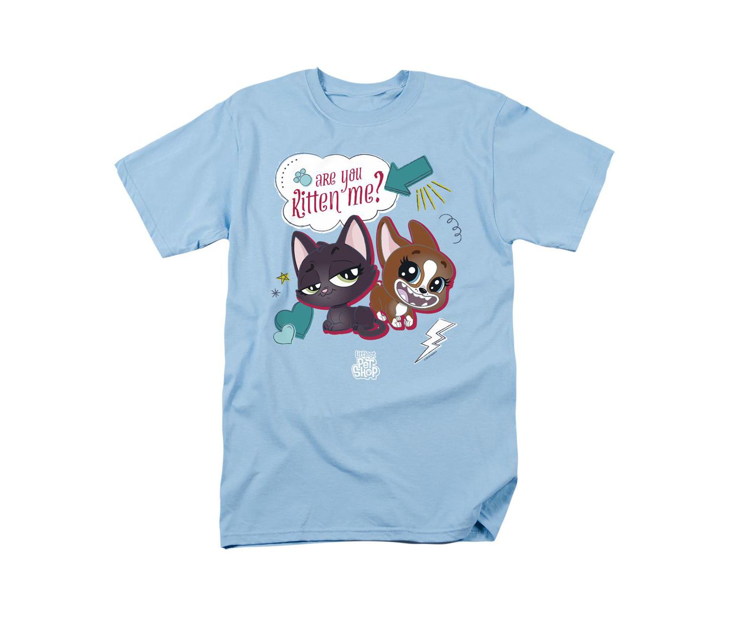 Мужская футболка Hasbro+ Littlest Pet Shop Puppy are you Kitten Me?, цвет: Светлый синий — фото 1