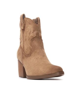 Women's Italian Western Suede Booties Refresh Collection By XTI