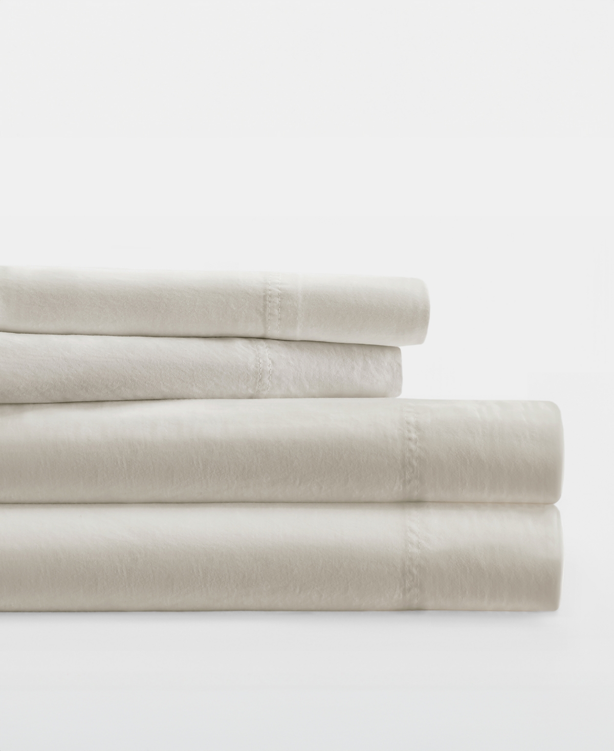 Ienjoy Home Long Staple 300-thread Count Cotton Solid 4-pc. Sheet Set, California King In White