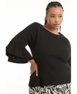 Women's June + Vie Ruffled Long-Sleeve Sweater