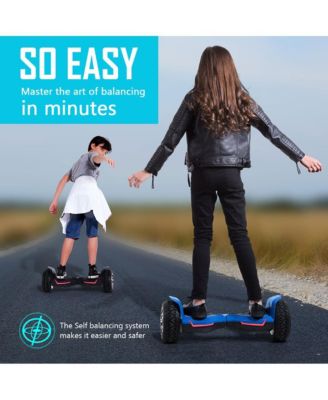 Warrior 8.5" Electric Hoverboard All-Terrain - 42V 1.5A (50Hz/60Hz), Built-in Speakers & LED Lights | Perfect Valentine's Gift for Family, Teens