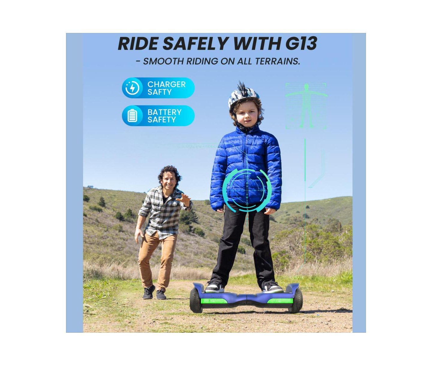 Детская игрушка Everyfun All-Terrain Self-Balancing Scooter with LED Lights, 176 lbs Max Load, Ages 5+ — фото 5