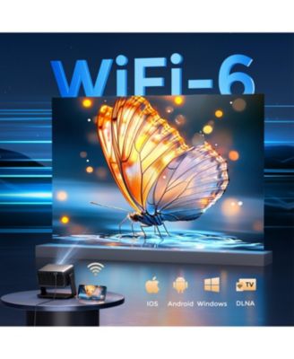 Viedo Projector With Wifi And Bluetooth, Smart Movie System/ Dolby Audio/ Auto Focus & Keystone Portable Projector For Home Theater / Outdoor