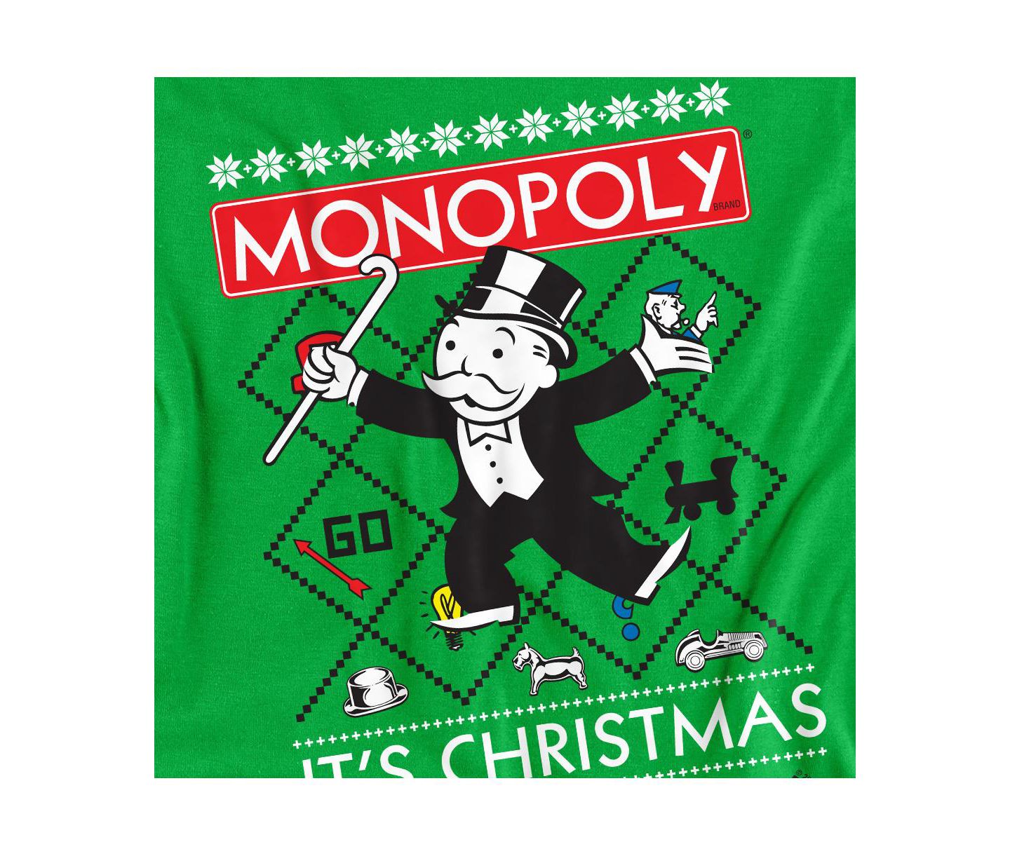 Мужской свитер Monopoly Big & Tall It s Christmas Ugly Christmas Sweater T Shirt, цвет: Зелёный — фото 3
