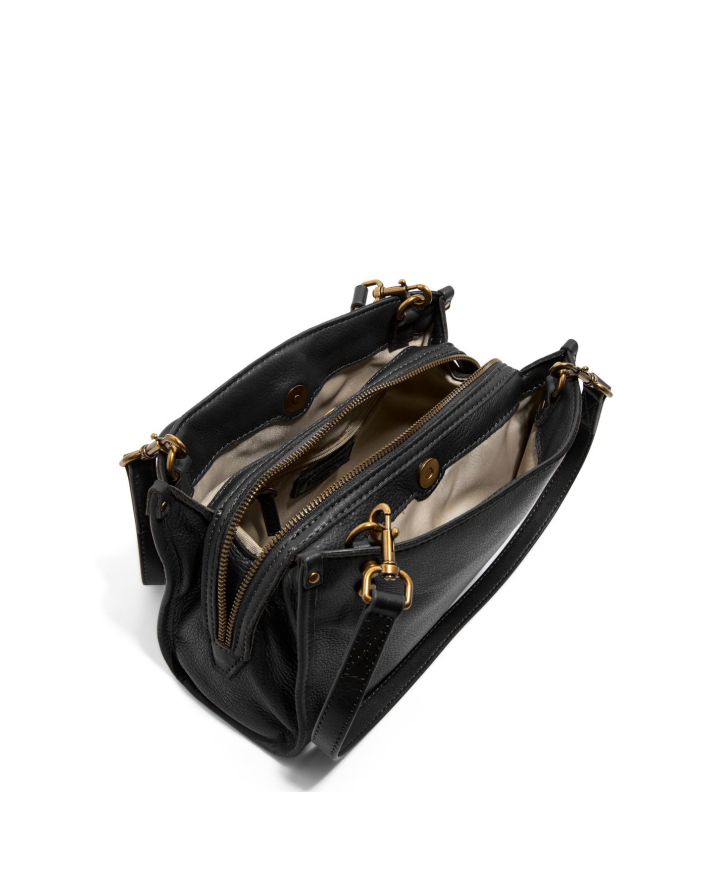 Женская сумка American Leather Co. Lenox Triple Entry Shoulder, цвет: Чёрный — фото 3