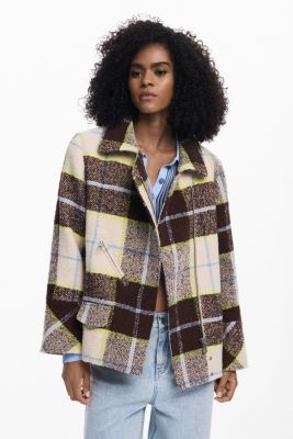 Women's Checked short double-breasted coat