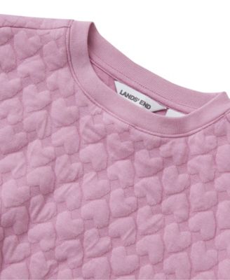 Girls Knit Quilted Crew Neck Sweatshirt