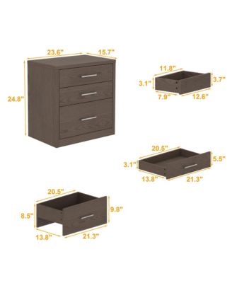 5 Drawers Nightstand with 2 Hidden Drawers,Bedside table,Chest of Drawers