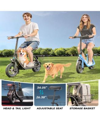 450W Electric Scooter for Unisex Adults: 265LBS MaxLoad, 22 Miles Range, 15.5MPH Top Speed, 3 Modes, Adjustable Seat, LCD Display
