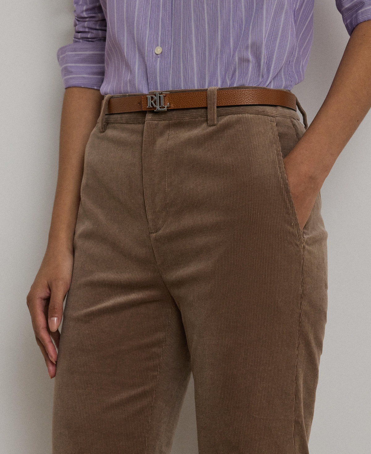Ralph Lauren Women's High Rise Corduroy Flare Pants In Brown