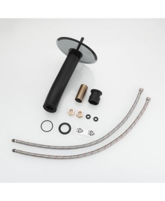 Waterfall Tall Spout Single Hole Single-Handle Vessel Sink Faucet Vanity In Matte Black