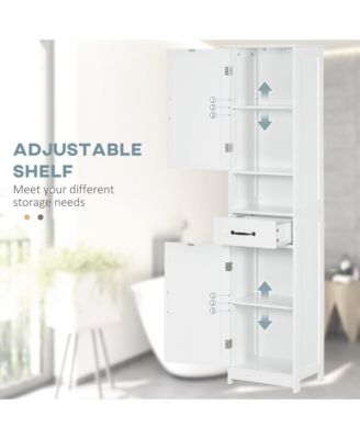 Bathroom Cabinet with Space-Saving Construction for Towels and Storage