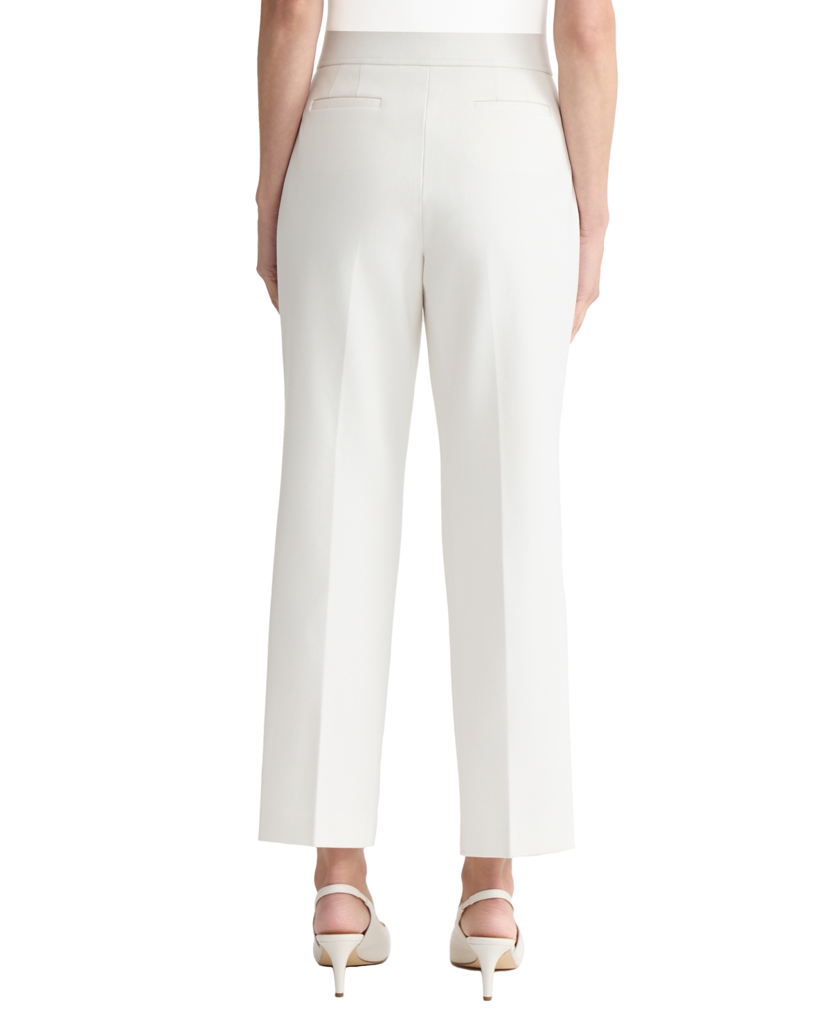 Jones New York Women's Pull-on Pintuck Trousers In White