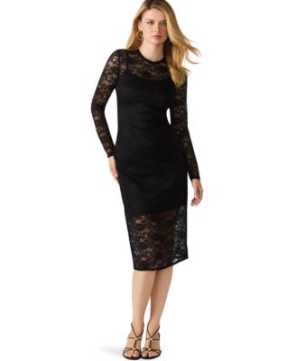 Steve Madden - Women's Hailee Crewneck Lace Midi Dress