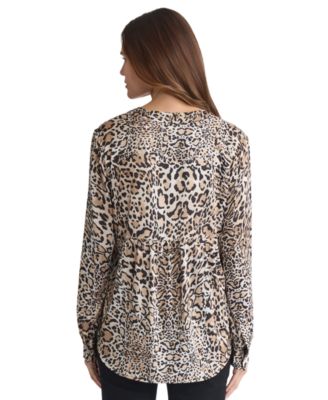 Women's V-Neck Long Sleeve Popover Top