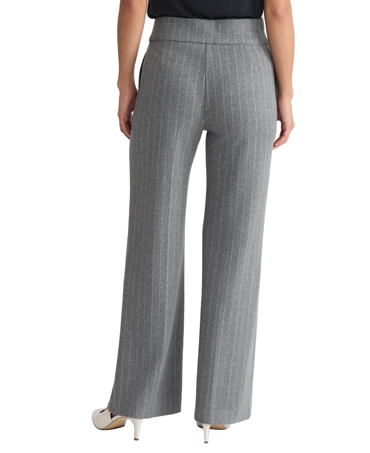 Jones New York Pull-on Wide Leg Pants In Gray