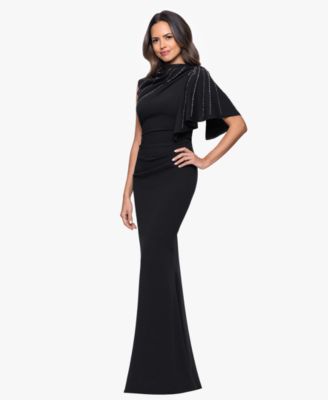 Women's Long Scuba Crepe Studded Dress