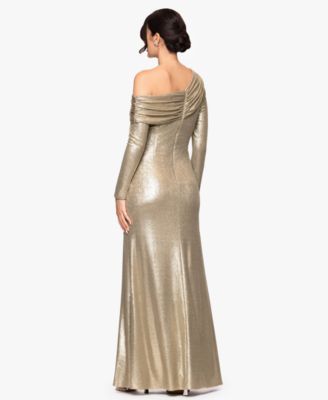 Women's Long Ruched Off-the-Shoulder Gown