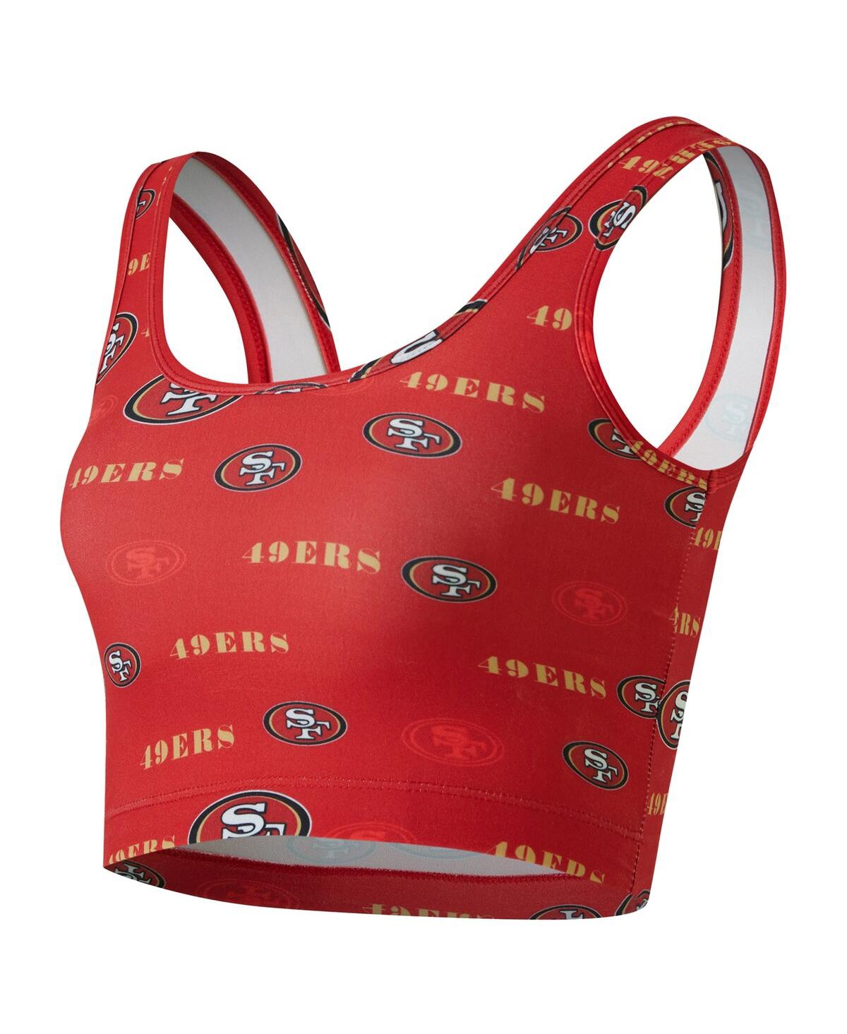 Concepts Sport Women's Scarlet San Francisco 49ers Mosaic Allover Print Bralette In Red