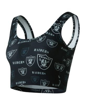 Women's Black Las Vegas Raiders Mosaic Allover Print Bralette