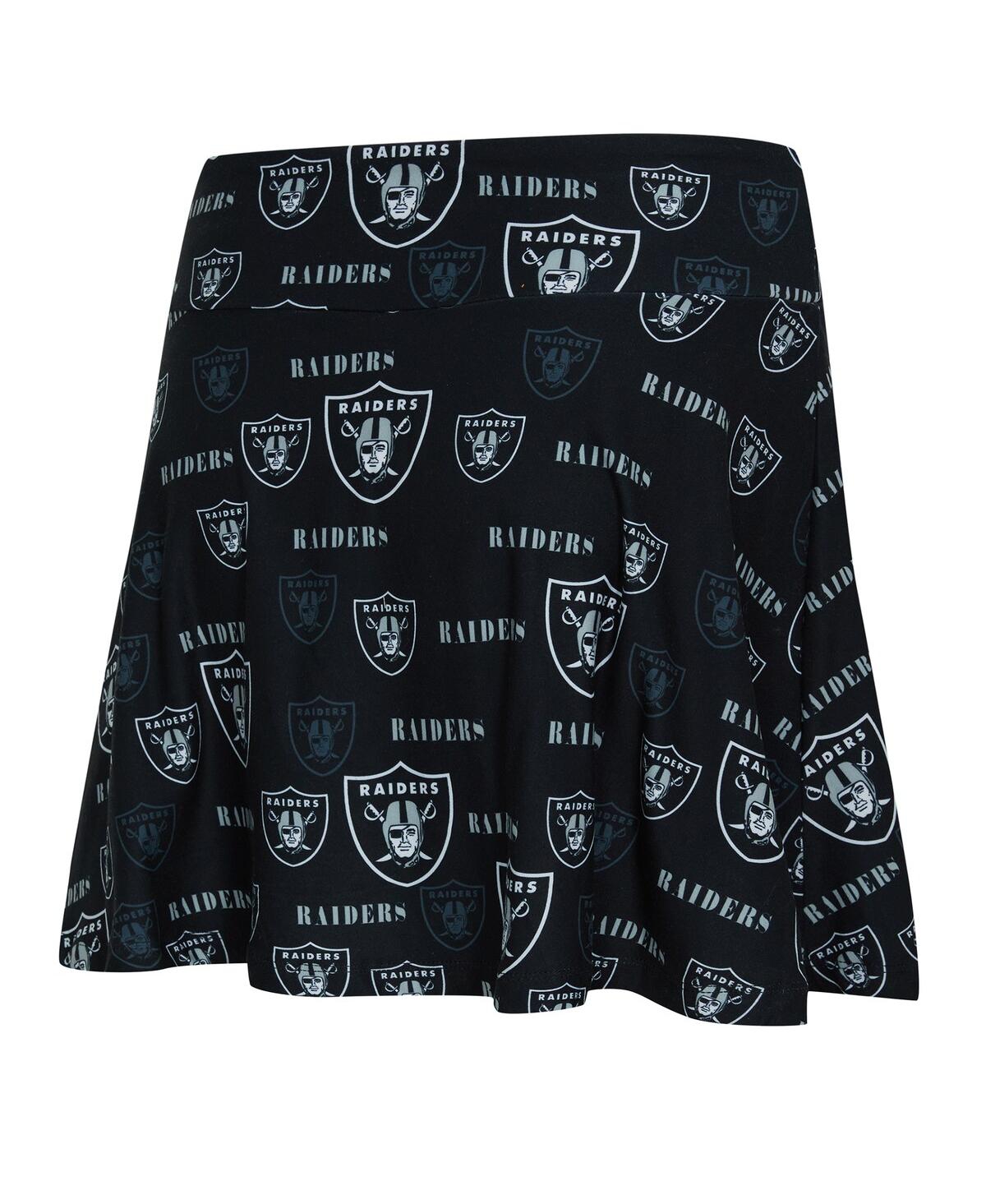 Concepts Sport Women's Black Las Vegas Raiders Mosaic Allover Print Skort In Black