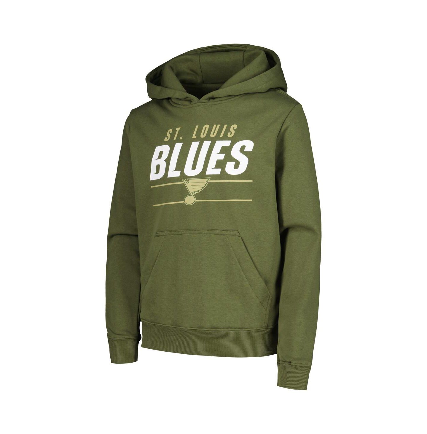 Детское худи LevelWear Olive St. Louis Blues Podium Fleece Pullover — фото 3