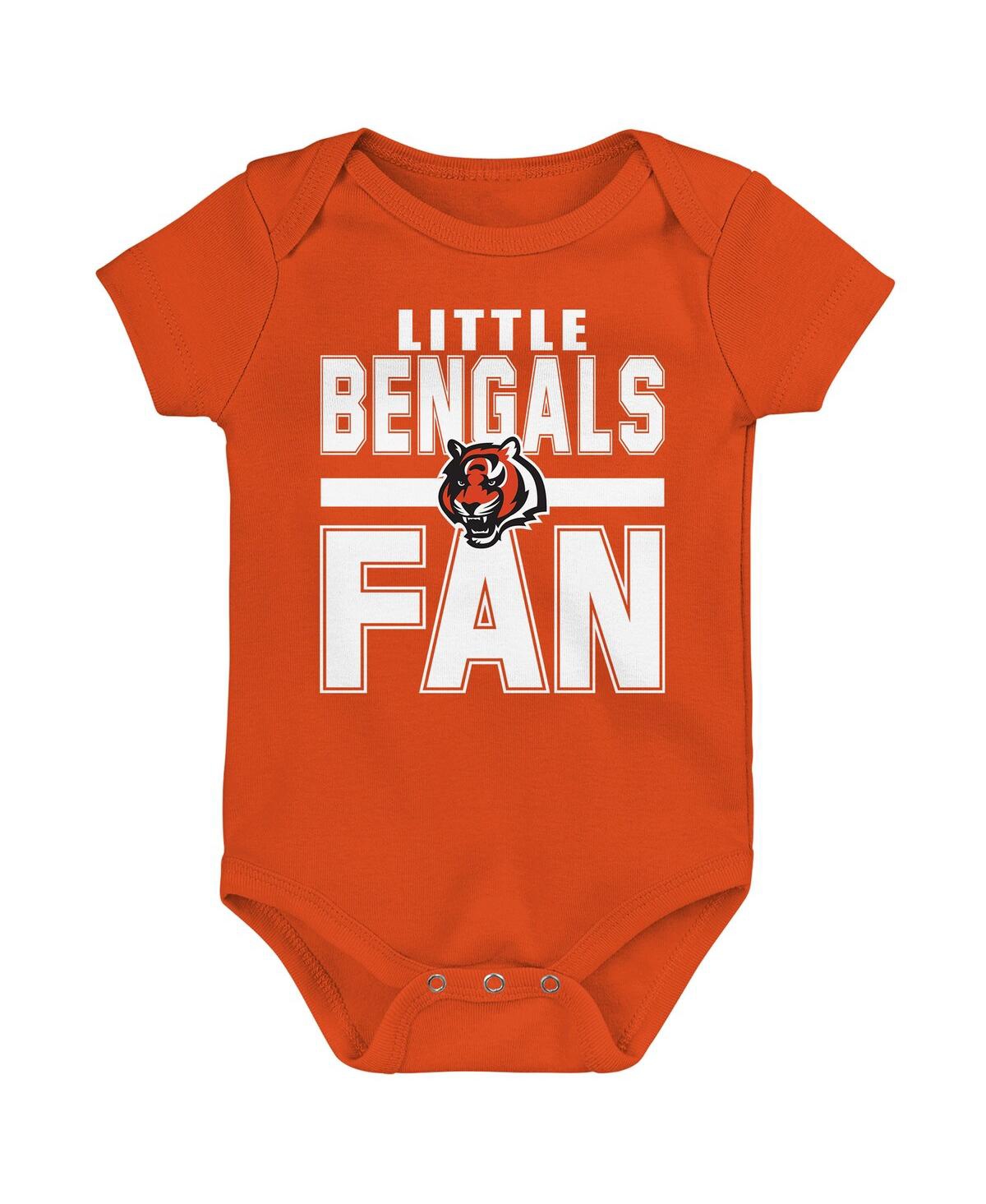 Outerstuff Newborn 3-piece Cincinnati Bengals Little Tike Bodysuit Set In Black