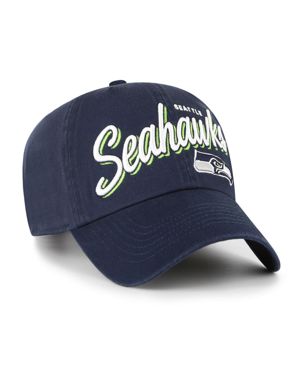 47 Brand Women's College Navy Seattle Seahawks Ariana Clean Up Adjustable Hat In Blue