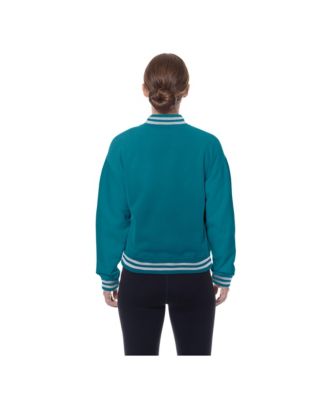 Women's Teal Jacksonville Jaguars Throwback Fleece Full-Snap Jacket