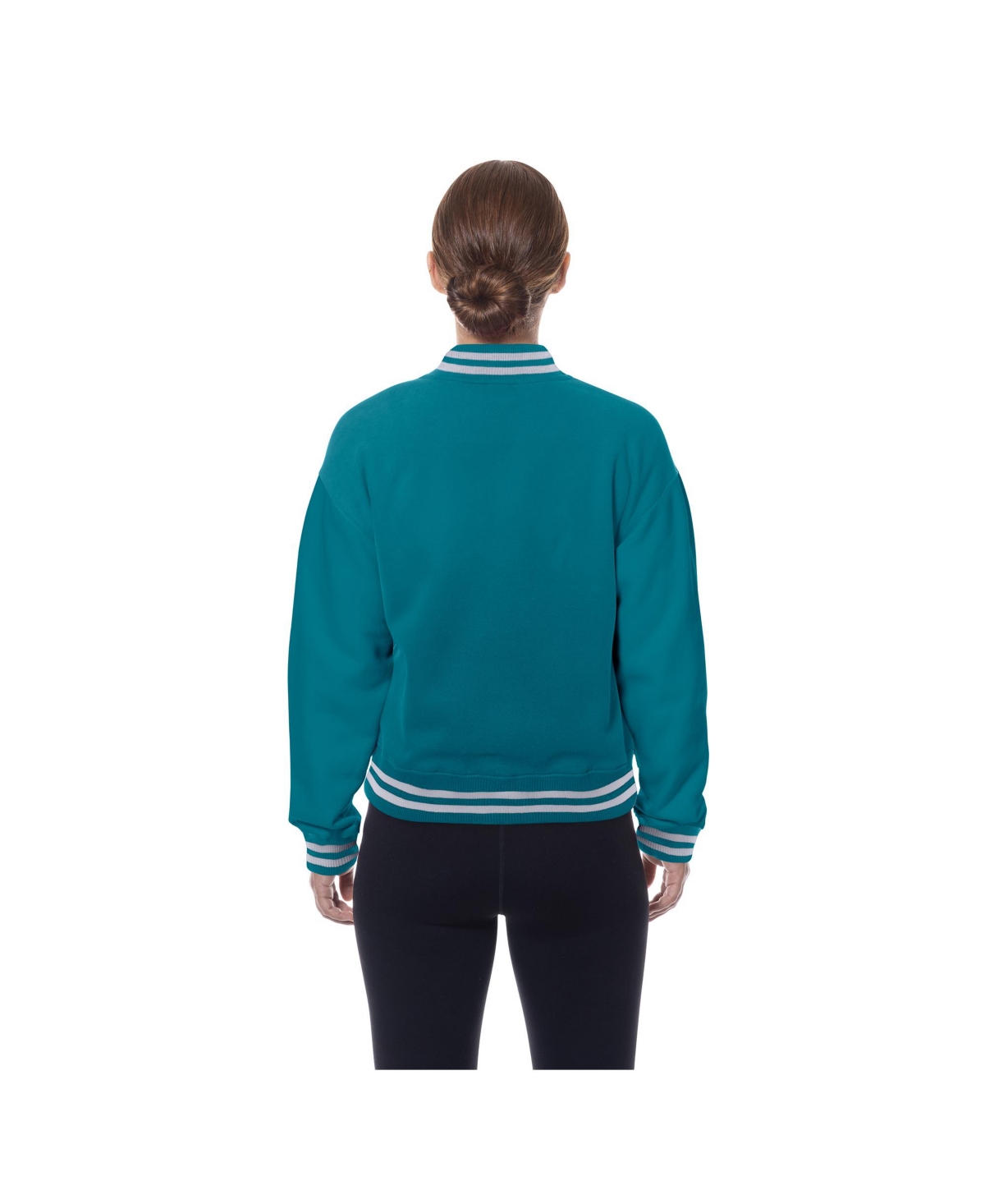 New Era Women's Teal Jacksonville Jaguars Throwback Fleece Full-snap Jacket In Blue