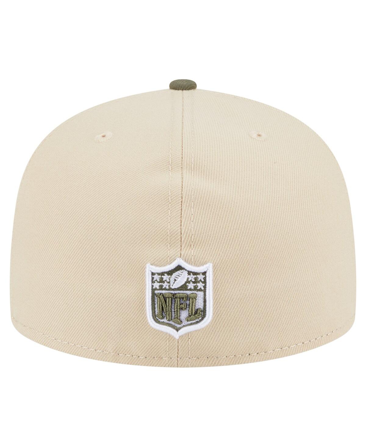 New Era Men's Light Beige/Olive York Giants Color Pack A-Frame 59FIFTY Fitted Hat