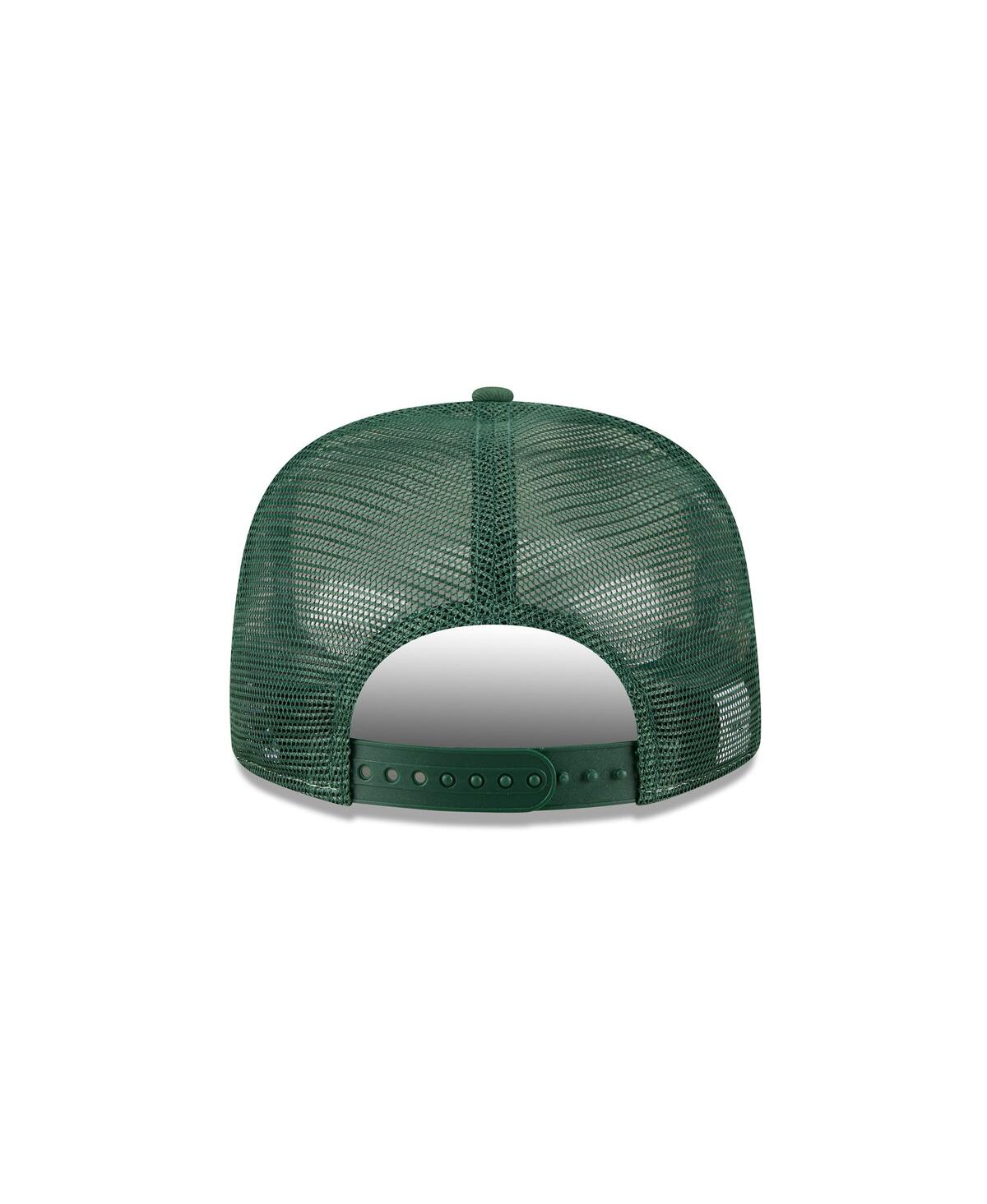 New Era Men's Cream/green Green Bay Packers Cutout A-frame 9fifty Snapback Hat In Green