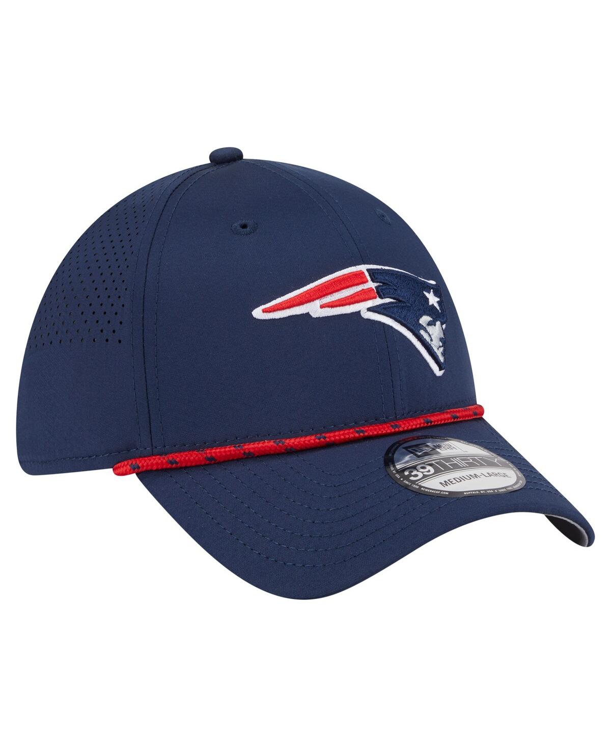 New Era Men's Navy New England Patriots Perforated 39thirty Flex Hat In Blue