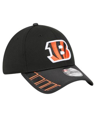 Men's Black Cincinnati Bengals Visor Hit 39THIRTY Flex Hat